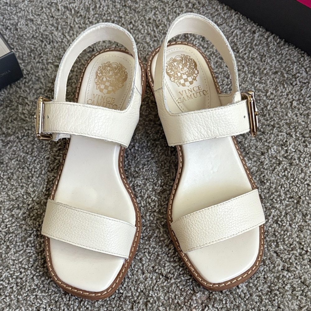 Vince Camuto White Strap Sandals ** NEVER WORN **